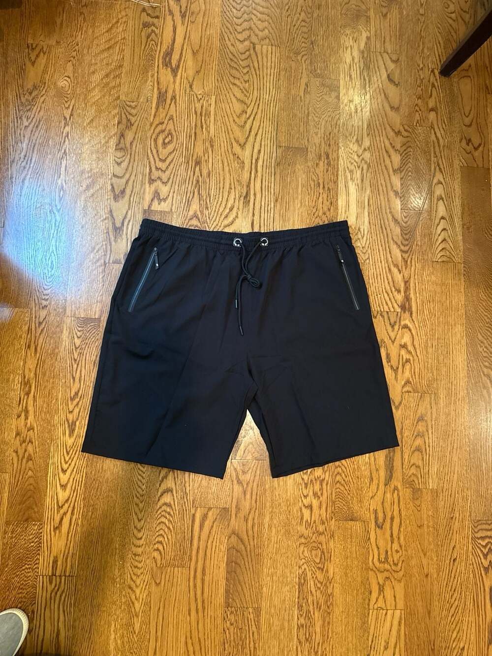 11 Degrees Men's Black Poly Track Shorts with Zipper Pockets Size 4XL
